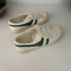 Gola Cream and Green Velcro Sneakers